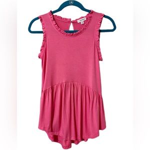 Women’s Sz XS Pink Ruffle Tank by Eyeshadow EUC